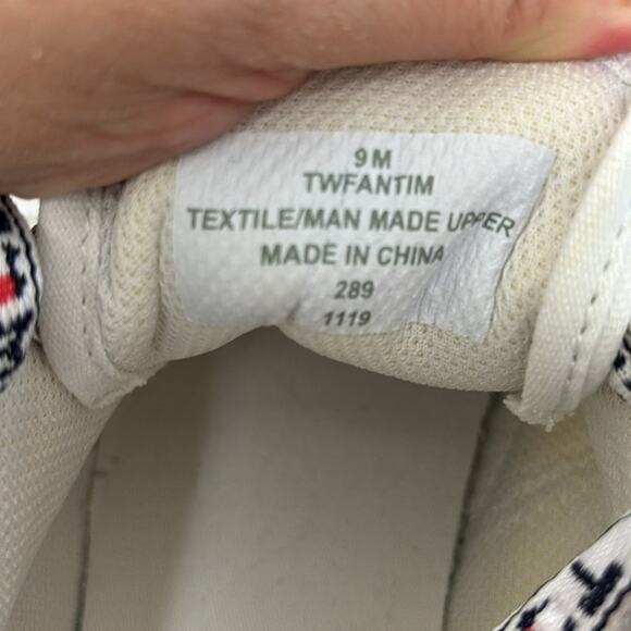 Womens Sz 9 Tommy Hilfiger Fantim Sneakers White Canvas Spellout Laces - Picture 8 of 9